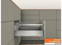 MERIVOBOX E korlátos TIP-ON BLUMOTION indiumszürke fiókvasalat szettek