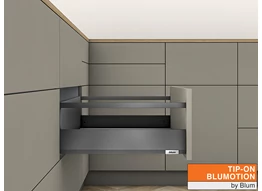 MERIVOBOX E korlátos TIP-ON BLUMOTION orionszürke fiókvasalat szettek