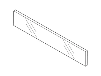 BLUM LEGRABOX betételem előre 1200 mm széles, 70 mm magas, átlátszó üveg