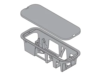 BLUM SERVO-DRIVE tápegységtartó padlóra szerelhető, hossz 271,6 mm, szürke műanyag