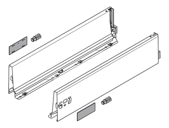 BLUM TANDEMBOX antaro, káva magasság K, 350 mm, acélszürke RAL 9006