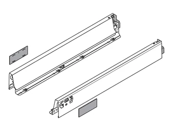 BLUM TANDEMBOX antaro, káva magasság N, 400 mm, acélszürke RAL 9006