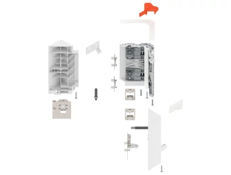 BLUM TANDEMBOX antaro SPACE-CORNER SYNCROMOTION-szett magasság D, selyemfehér