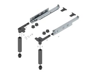 BLUM lábazati szerelvény SPACE STEP szett, NL 410 mm, műanyag /acél orion szürke matt