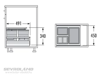 Hailo Separato K 450 hulladéktároló