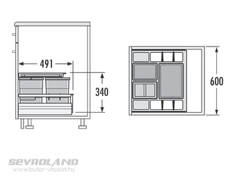 Hailo Separato K 600 hulladéktároló