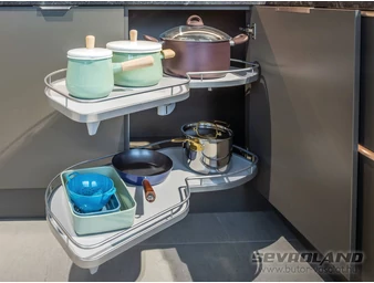 LeMans II Arena Classic szürke sarokpolc balos + 600/750 tengely szett