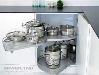 LeMans II Arena Classic szürke sarokpolc balos + 600/750 tengely szett