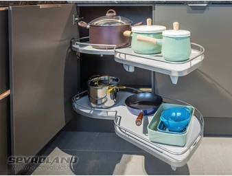 LeMans II Arena Classic szürke sarokpolc jobbos + 600/750 tengely szett