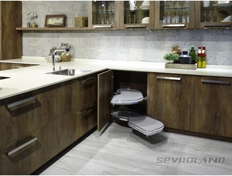 LeMans II Arena Classic króm/fehér sarokpolc jobbos + 600/750 tengely szett