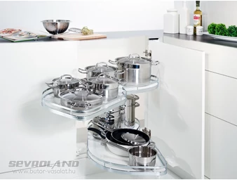 LeMans II Arena Style króm/fehér sarokpolc balos  + 600/750 tengely szett