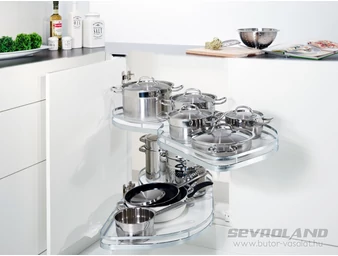 LeMans II Arena Style króm/fehér sarokpolc jobbos + 600/750 tengely szett