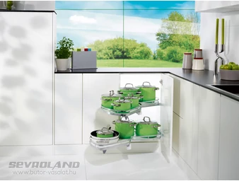 LeMans II Arena Style króm/fehér sarokpolc balos  + 600/750 tengely szett