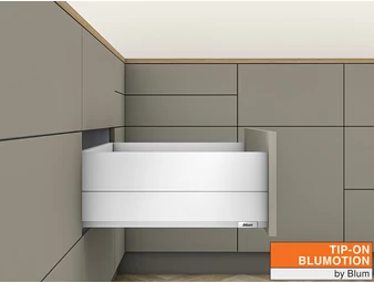 MERIVOBOX E BOXCAP TIP-ON BLUMOTION selyemfehér fiókvasalat szettek