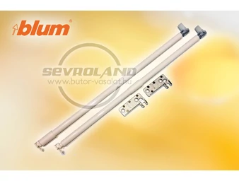 BLUM korlát front kihúzású szett 450-es hosszúságú. alumínium krémfehér