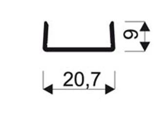 Sevroll C élzáró profil 3 m ezüst