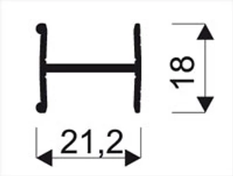Sevroll 18 mm H osztóprofil 3 m ezüst