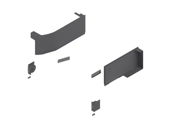 BLUM AVENTOS HK TOP takarósapka szett SERVO-DRIVE-hoz, fekete műanyag