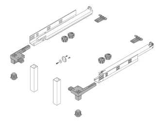 BLUM lábazati szerelvény SPACE STEP szett, NL 410 mm, műanyag /acél orion szürke matt