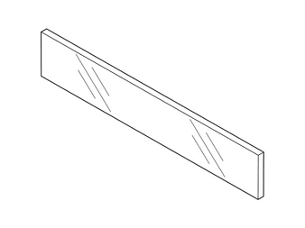 BLUM LEGRABOX betételem előre 600 mm széles, 70 mm magas, átlátszó üveg