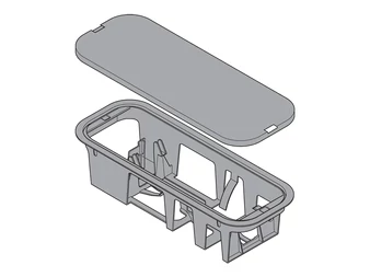 BLUM SERVO-DRIVE tápegységtartó padlóra szerelhető, hossz 271,6 mm, szürke műanyag
