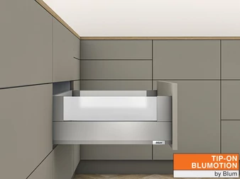MERIVOBOX E BOXCOVER TIP-ON BLUMOTION indiumszürke fiókvasalat szettek