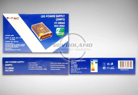 60W ipari LED tápegység (fémházas, sorkapoccsal)