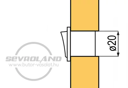 Befúrható billenőkapcsoló fehér 20mm