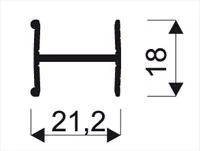 Sevroll 18 mm H osztóprofil 3 m ezüst