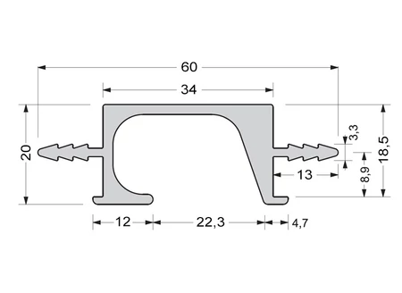 ZOBAL UKW-17 fogó profil méretezése