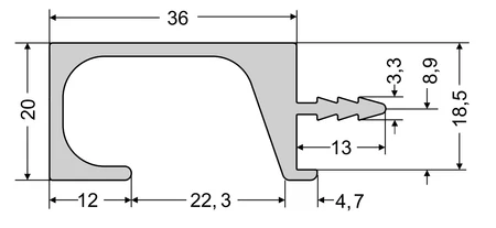 ZOBAL UKW-7 fogó profil méretezése