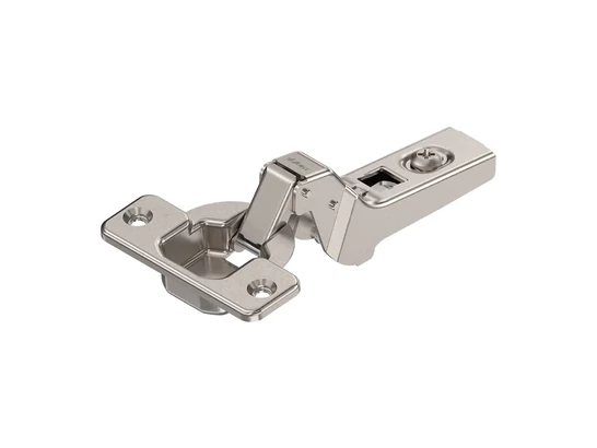 BLUM CLIP top bútorpánt 110°, 18 mm hajlított, rugó nélkül, csavaros