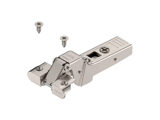 BLUM CLIP top pillérpánt 95°, 9,5 mm ívelt, rugóval, csavaros