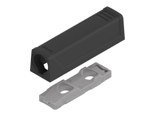 BLUM TIP-ON egyenes szerelőtalp, rövid változat; 956.1201, karbonfekete