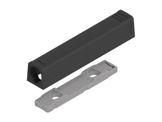 BLUM TIP-ON egyenes adapterlap 956A1201, hosszú változat, karbonfekete