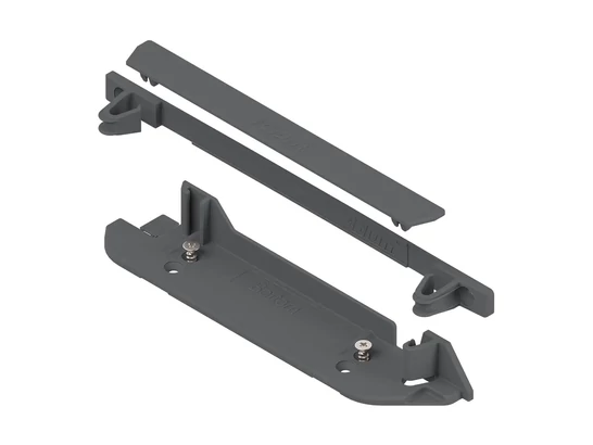 SERVO-DRIVE tartóprofil felfogatás lent és hátul, szürke műanyag