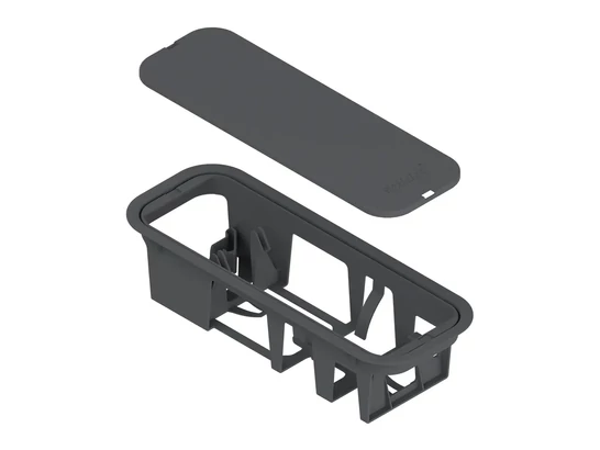 BLUM SERVO-DRIVE tápegységtartó padlóra szerelhető, hossz 271,6 mm, szürke műanyag