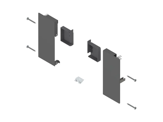 BLUM MERIVOBOX előlaprögzítő belső fiókhoz magasság K, orionszürke matt