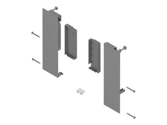 BLUM MERIVOBOX előlaptartó, magasság E belső korlátos fiókhoz, indiumszürke-matt