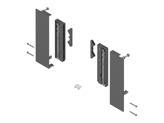 BLUM MERIVOBOX előlaprögzítő betételemmel, magasság E, orionszürke