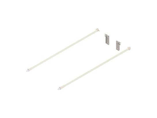 BLUM korlát front kihúzású szett 450-es hosszúságú. alumínium krémfehér