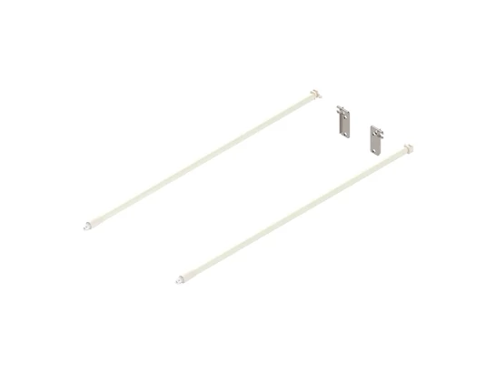 BLUM korlát front kihúzású szett 500-as hosszúságú. alumínium krémfehér