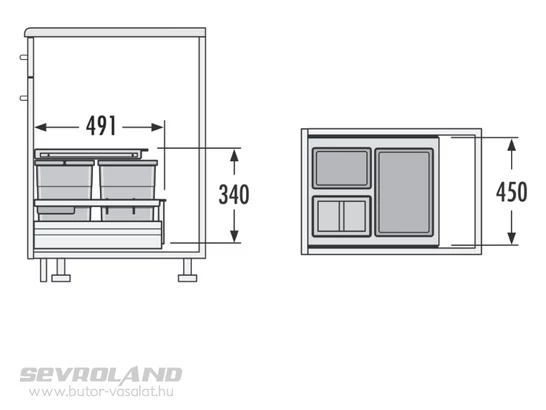 Hailo Separato K 450 hulladéktároló