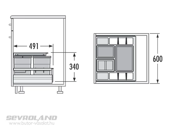 Hailo Separato K 600 hulladéktároló
