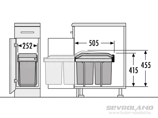 Hailo Tandem 300 hulladéktároló