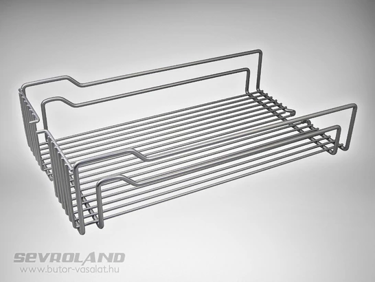 Dispensa szürke rácsos kosarak