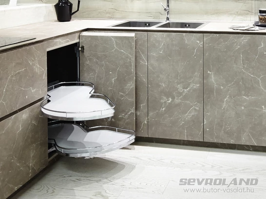 LeMans II Arena Classic króm/fehér sarokpolc balos + 600/750 tengely szett