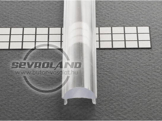 Bepattintós átlátszó, félgömbölyű takaró szalag aluprofilba