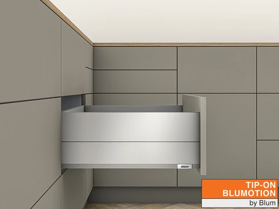 MERIVOBOX E BOXCAP TIP-ON BLUMOTION indiumszürke fiókvasalat szettek