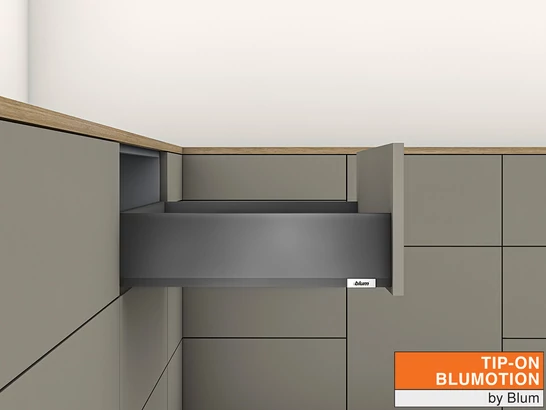 MERIVOBOX K TIP-ON BLUMOTION orionszürke fiókvasalat szettek